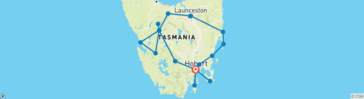 Image d'une carte montrant l'itinéraire du circuit