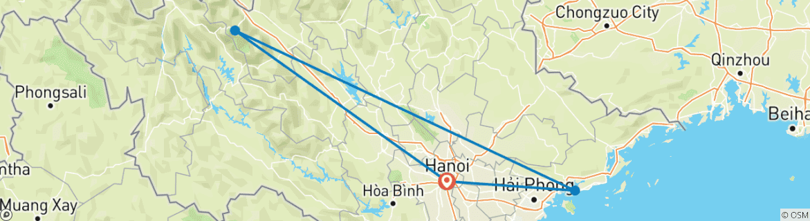 Map of Hanoi - Sapa Highlight Package Tour in 7 Days