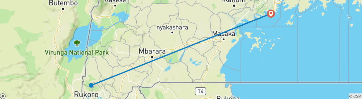 Map of 3 Days Gorilla Trekking- Bwindi Impenetrable Forest