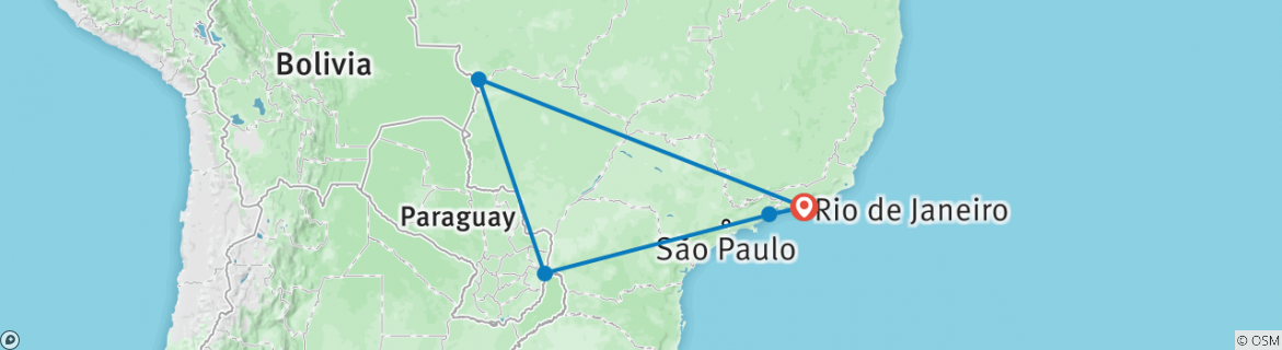 Mapa de Maravillas naturales de Brasil - 12 días