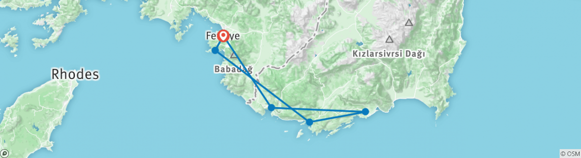 Mapa de Navegación Fethiye - Kekova - Fethiye