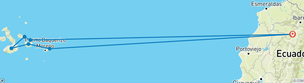 Karte mit der Reiseroute