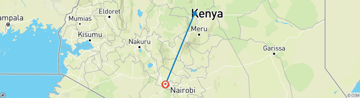 Map of 3 Days Samburu private tour