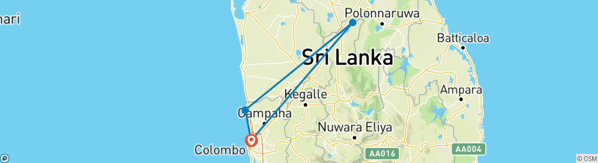 Karte von Ausflug nach Sigiriya - 3 Tage