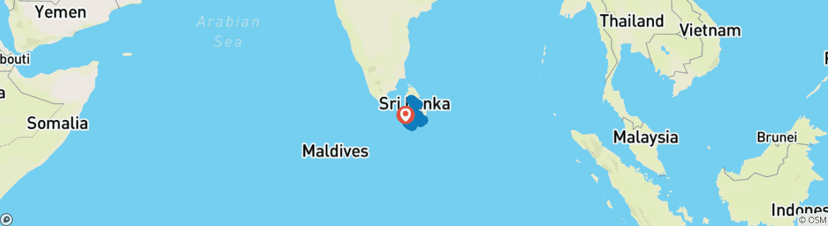 Mapa de Sri Lanka para familias - 18 días