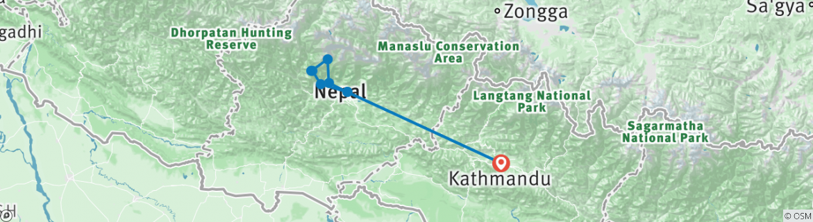 Map of Ghorepani Poon Hill Sunrise View Trek - 9 Days