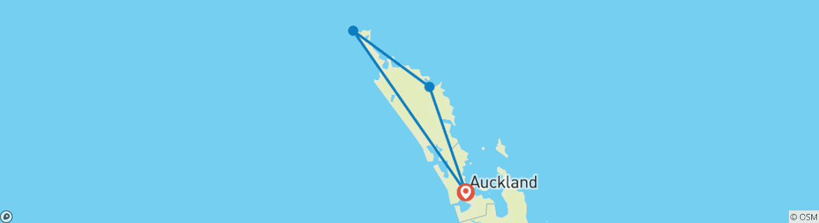 Map of 3 Day Experience Northland Tour