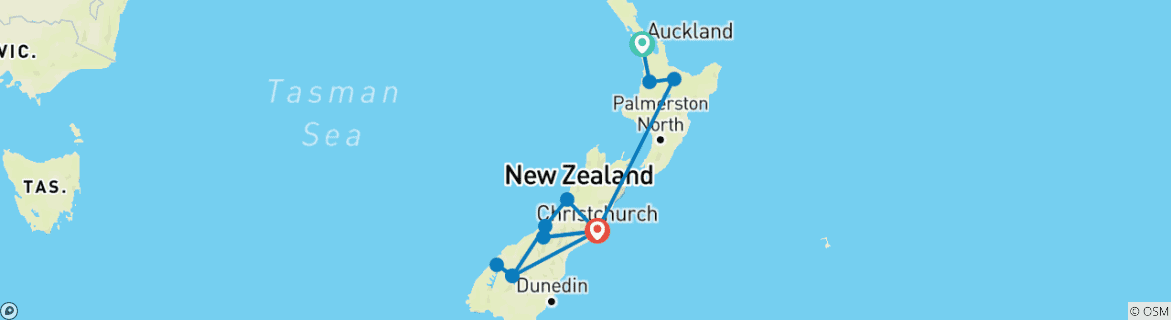 Map of 10 Day Contrasts of New Zealand