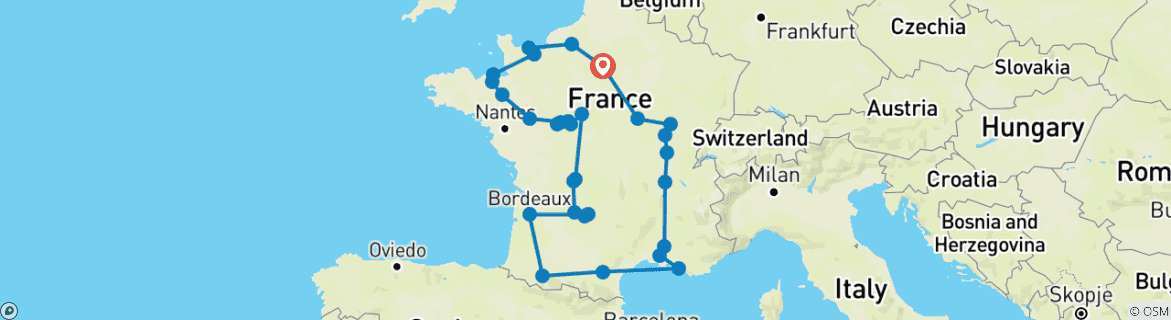 Carte du circuit Grand Tour de France