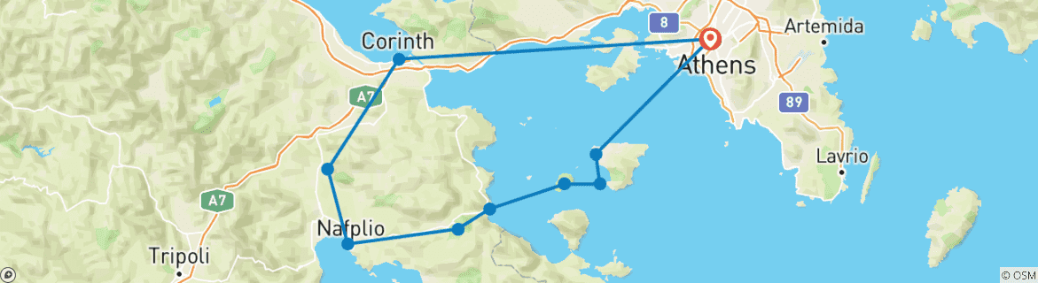 Map of Discovering the Saronic gulf