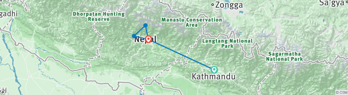 Map of Mardi Himal Trek