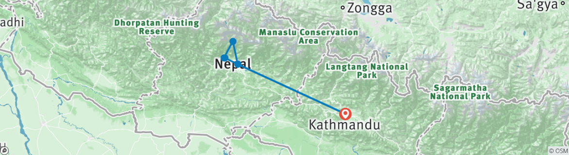 Map of Mardi Himal Trek in Annapurna Region - 7 Days