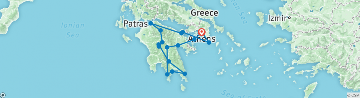 Map of Christianity roads – Easter in the Peloponnese