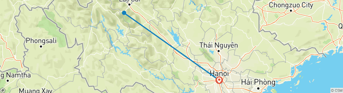 Map of 3-Night Sapa Trek and Homestay with Round Trip Transfer from Hanoi