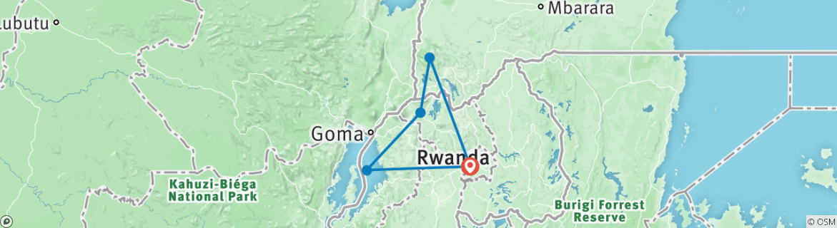 Karte von 5 Tage Gorilla Trekking in Uganda (von Ruanda)