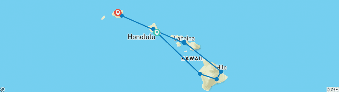 Karte von Hawaii Entdeckungsreise - 11 Tage