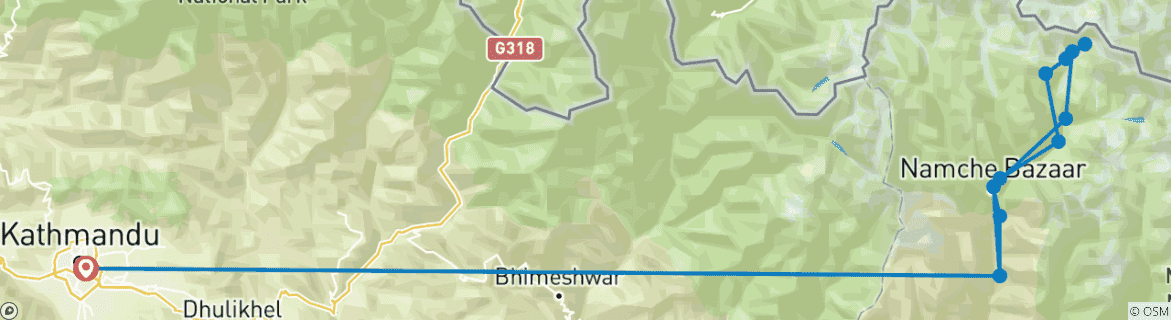 Imagen de un mapa que muestra la ruta del circuito