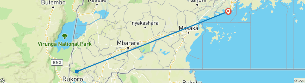 Map of 3 Days Gorilla Trekking Tour in Uganda