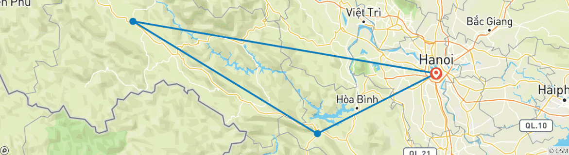 Map of Living Local North West Vietnam 7 Days