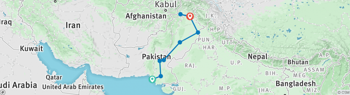 Map of Indus Valley Civilization Tour