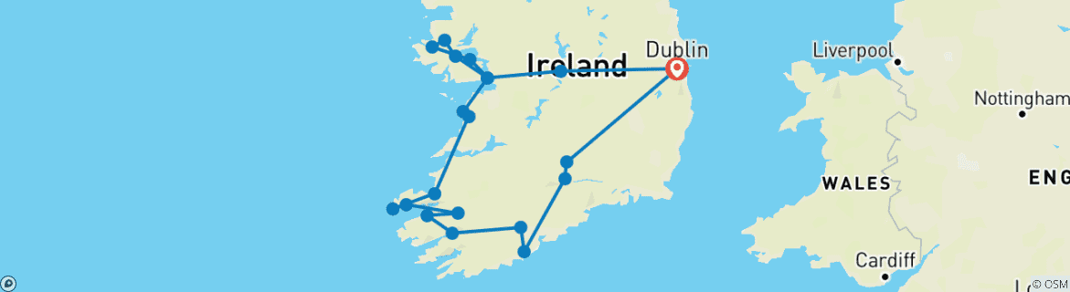 Map of 7 Day Atlantic Way Experience  - Small Group Tour