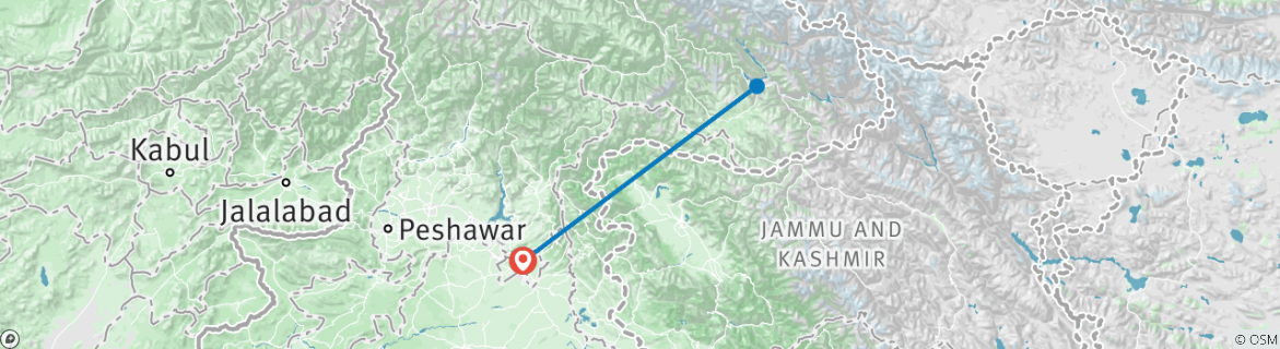 Map of 22 Days Snow Lake & Hispar Beifo Glacier Trek Pakistan