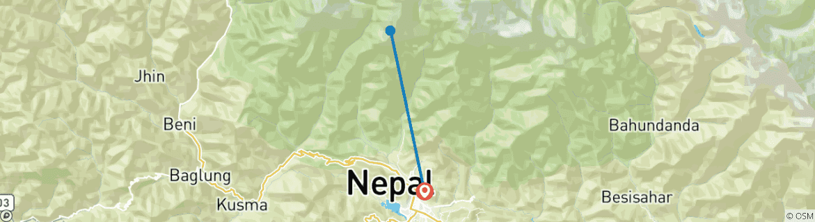 Foto van een kaart met de route van de rondreis