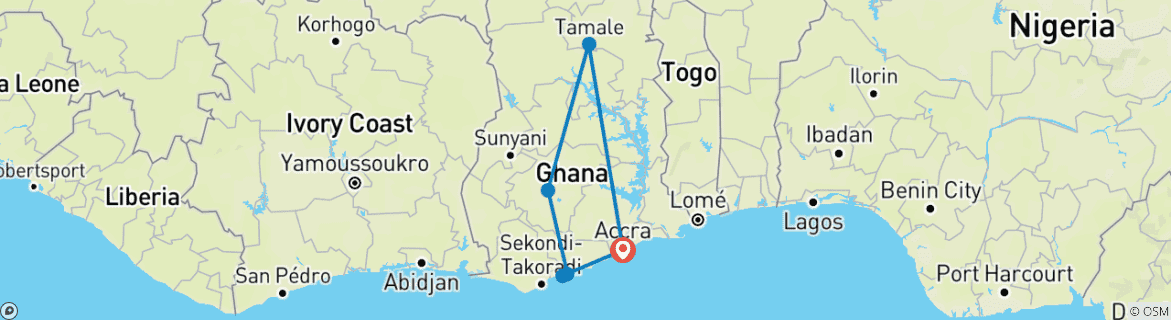 Map of The Best of Ghana - 12 Days