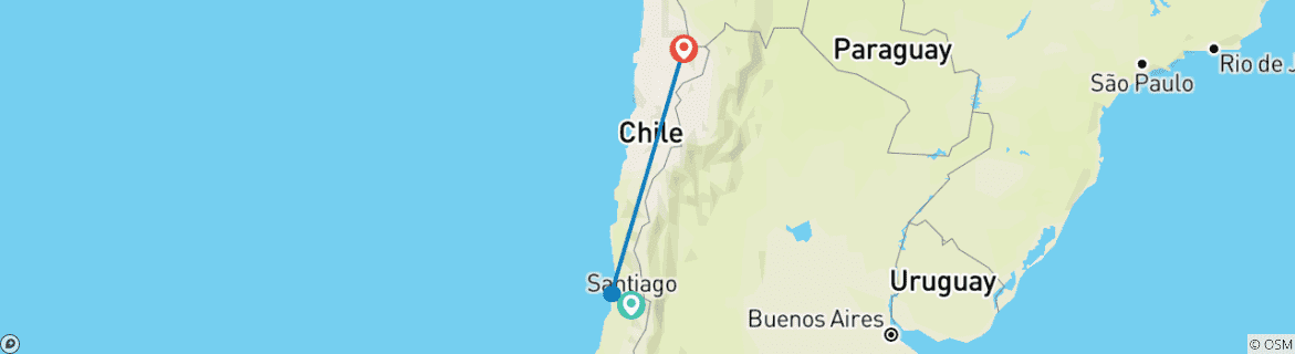 Karte von Chile - San Pedro de Atacama - 9 Tage