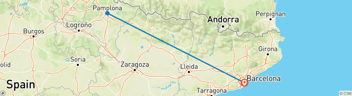 Image d'une carte montrant l'itinéraire du circuit