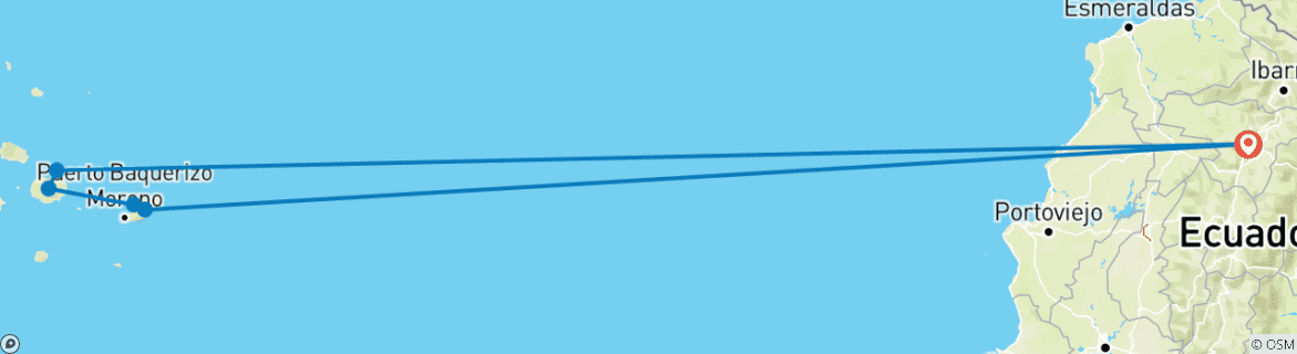 Foto van een kaart met de route van de rondreis