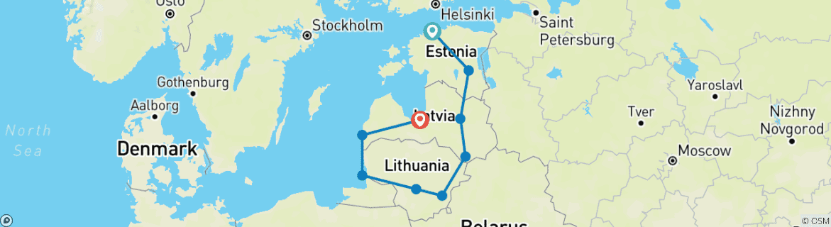 Map of Baltic Adventures (small group)