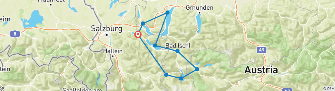 Imagen de un mapa que muestra la ruta del circuito