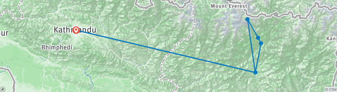 Map of Makalu Base Camp Trek-19 days