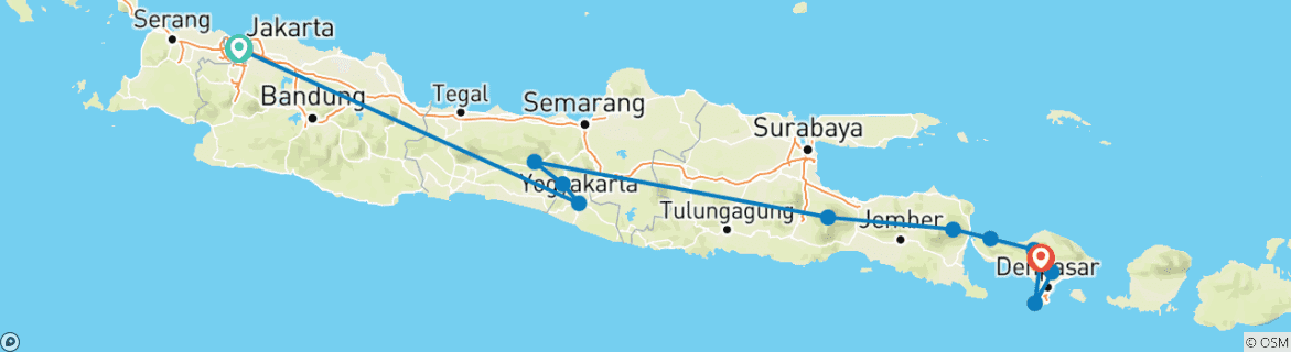 Map of Superb Java Bali Tours: Private Tour