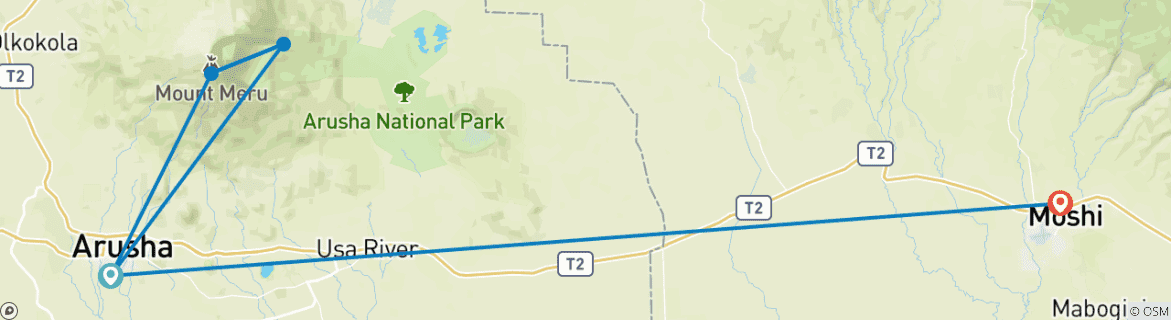 Karte mit der Reiseroute