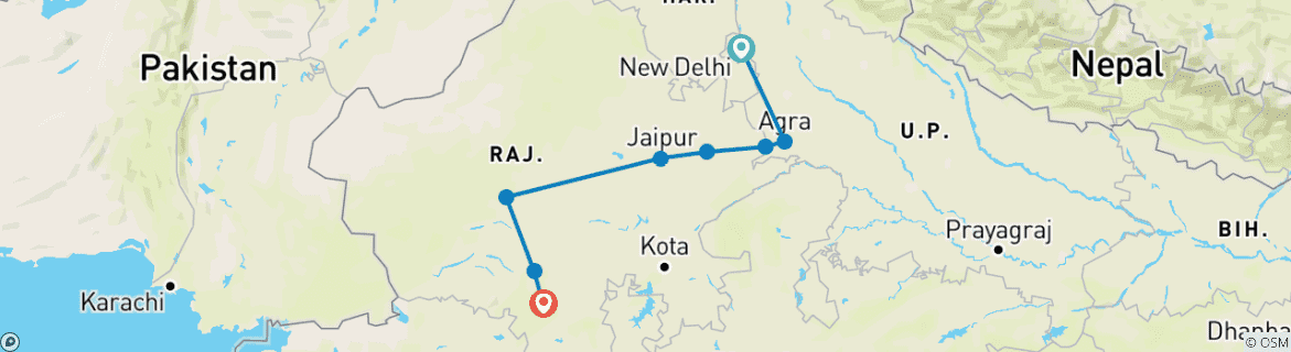 Imagen de un mapa que muestra la ruta del circuito