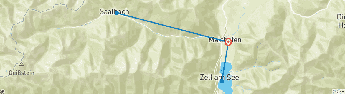 Map of Panorama Walking Tours in the Zell am See District With Charm