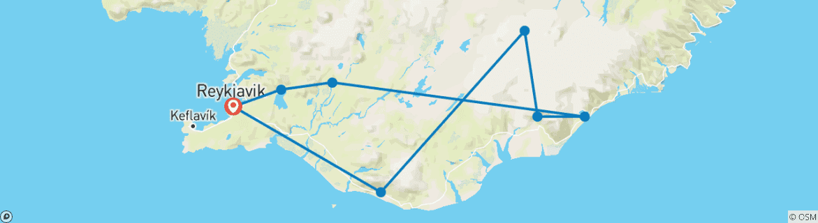 Image d'une carte montrant l'itinéraire du circuit