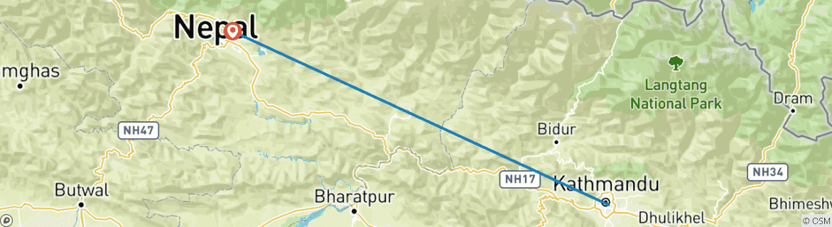 Image d'une carte montrant l'itinéraire du circuit