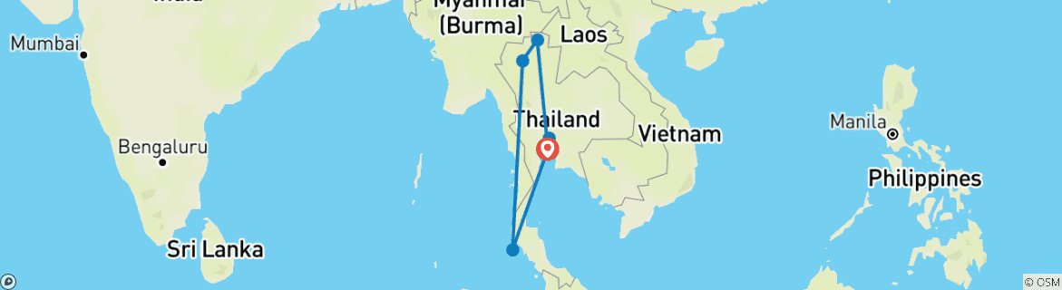 Mapa de Vacaciones relajantes de 10 días en Tailandia con Phuket (Personalizadas en privado)