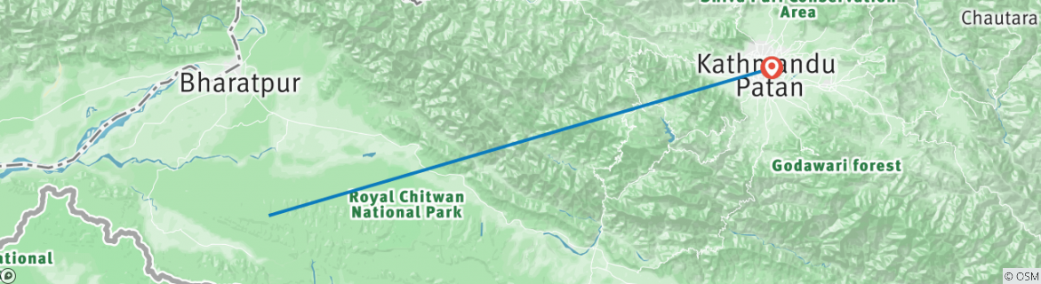 Carte du circuit Parc national de Chitwan - 3 jours