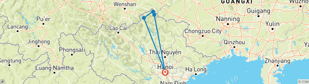 Map of 3-Day Discover Ha Giang Loop