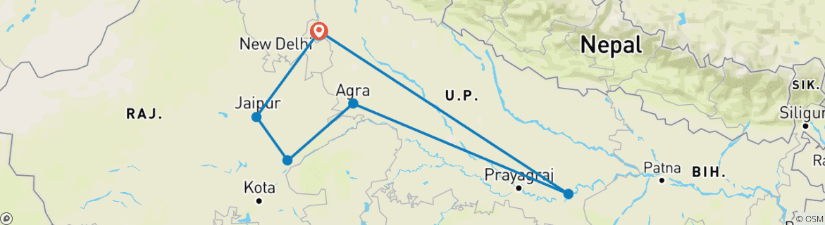 Imagen de un mapa que muestra la ruta del circuito