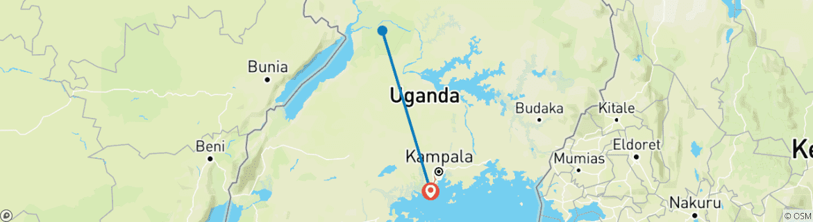 Foto van een kaart met de route van de rondreis