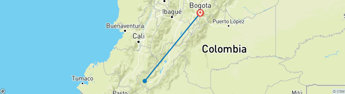 Map of San Agustín 3-Day Trip