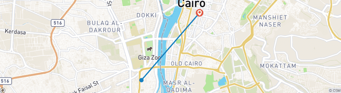 Map of Wake Up Cairo Tour - 3 Days Guided Tours