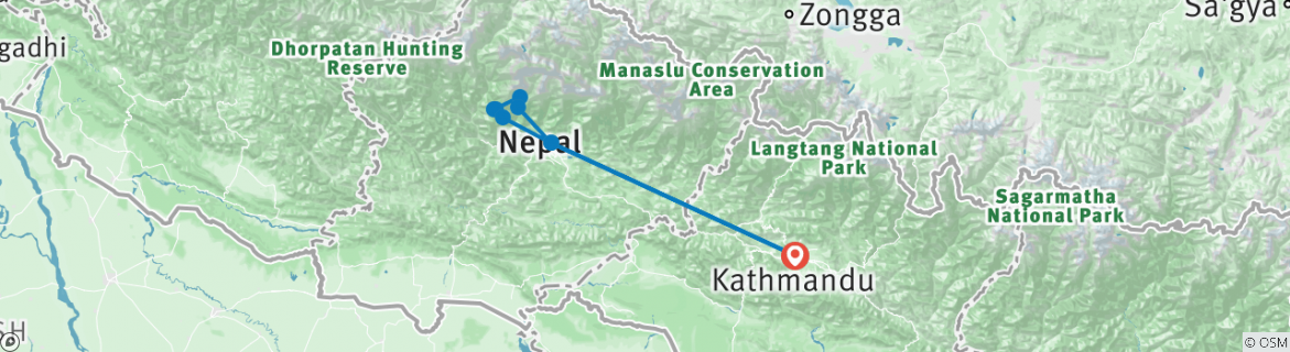 Map of Ghorepani Poon Hill Sunrise Trek