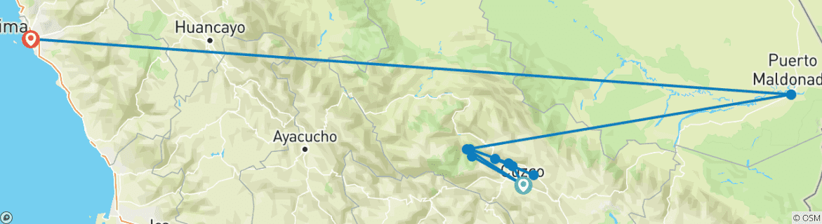 Image d'une carte montrant l'itinéraire du circuit