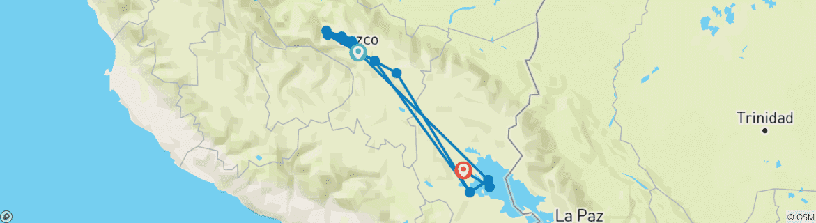 Image d'une carte montrant l'itinéraire du circuit